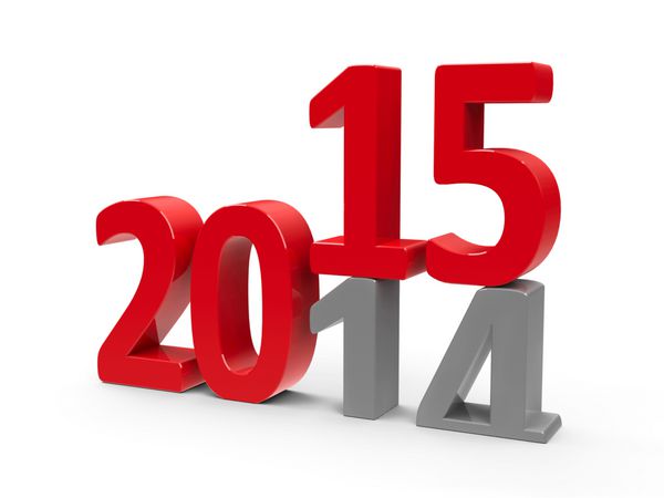 تغییرات 2014-2015 نشان دهنده سال جدید 2014 رندر سه بعدی است