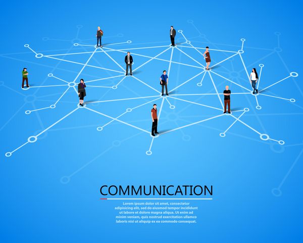 ارتباط دادن مردم مفهوم شبکه اجتماعی بردار