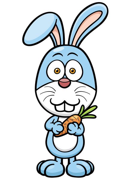 وکتور از خرگوش کارتونی که هویج را در دست دارد