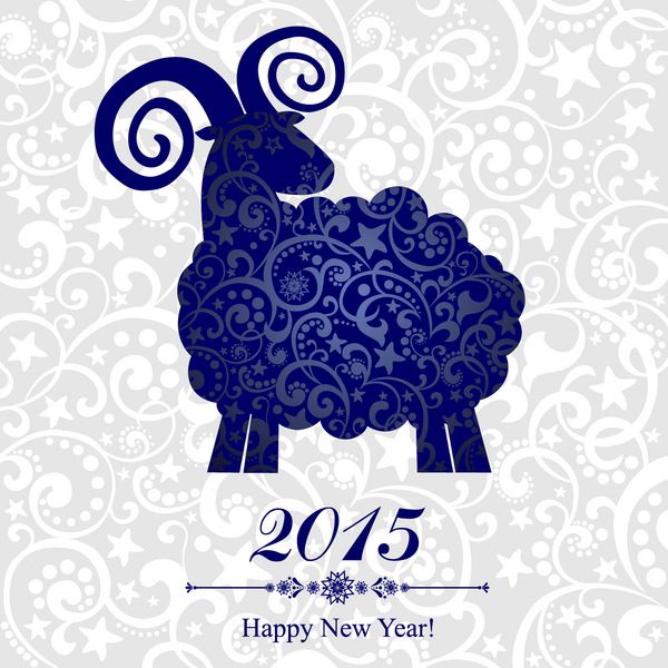 سال نو 2015 مبارک سال گوسفند وکتور