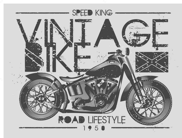 تصویر گرافیکی وکتور شیک از موتور سیکلت قدیمی