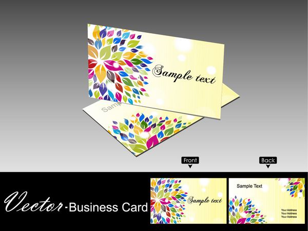 کارت ویزیت حرفه ای خلاقانه انتزاعی قالب مجموعه نگاه انتزاعی شرکتی در رنگ های روشن و روشن وکتور