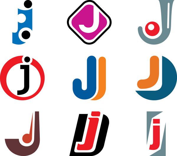 مفاهیم الفبایی طراحی لوگو حرف j برای اطلاعات بیشتر از این سری نمونه کارها را بررسی کنید