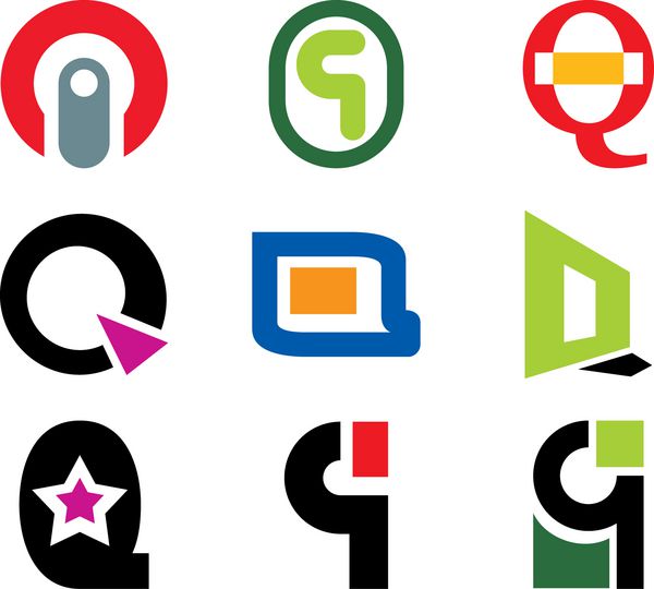مفاهیم الفبایی طراحی لوگو حرف q برای اطلاعات بیشتر از این سری نمونه کارها را بررسی کنید