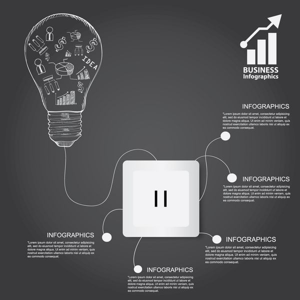 لامپ با طراحی ایده طرح استراتژی موفقیت کسب و کار الگوی طراحی مدرن مفهومی الهام بخش
