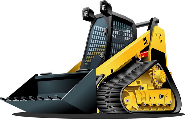 کارتونی skid-steer فرمت وکتور در دسترس که توسط گروه ها و لایه ها برای ویرایش آسان جدا شده است