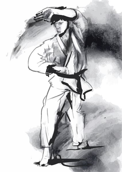 وکتور تبدیل شده با دست به سبک خوشنویسی از سری هنرهای رزمی کاراته کاراته یک هنر رزمی است که در جزایر ریوکیو اوکیناوا ژاپن توسعه یافته است