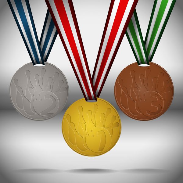 مدال های طلا نقره و برنز با روبان
