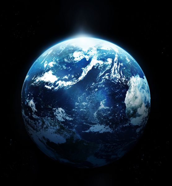 سیاره زمین با طلوع خورشید از sp-تصویر اصلی از ناسا