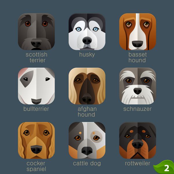 حیوانات fs برای نمادهای برنامه-سگ مجموعه 1
