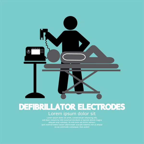 وکتور نماد الکترودهای دفیبریلاتور