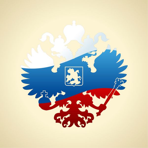 نشان رسمی روسیه عقاب دو سر نماد پرچم امپراتوری روسیه جدا شده است