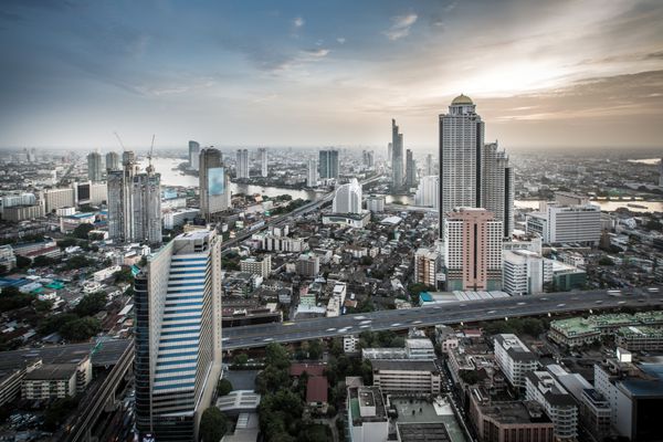خط افق شهر بانکوک تایلند