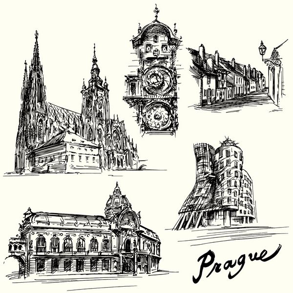 پراگ - تصویر کشیده شده با دست