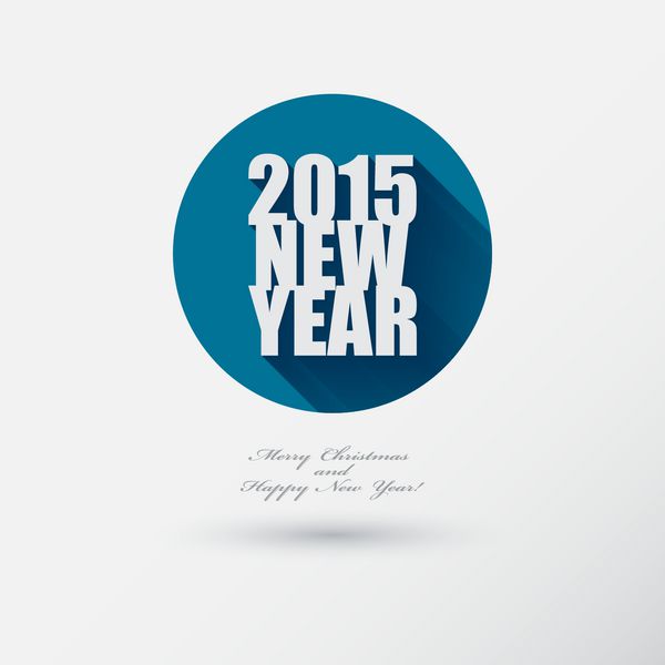 نماد سال جدید 2015 با سایه بلند سبک تخت وکتور
