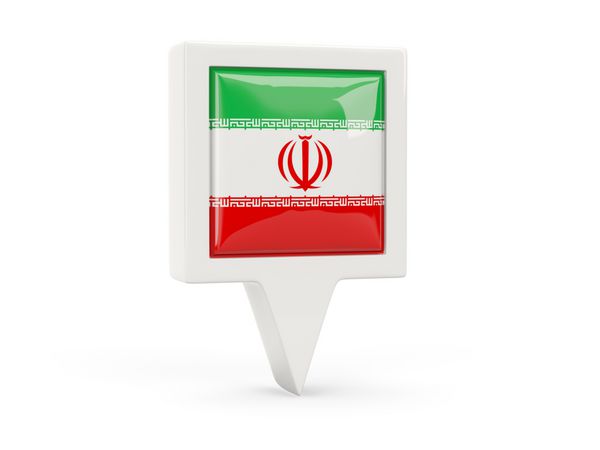 نماد پرچم مربع ایران جدا شده روی سفید