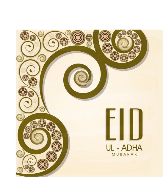 کارت تبریک تزیین شده با طرح گل زیبا برای جشن های عید قربان جشنواره جامعه مسلمانان