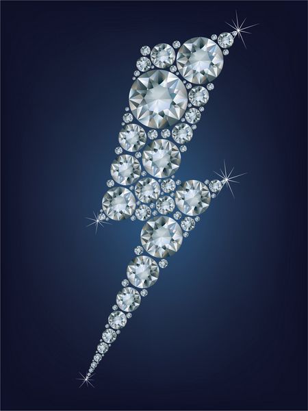 نماد رعد و برق از الماس های زیادی ساخته شده است