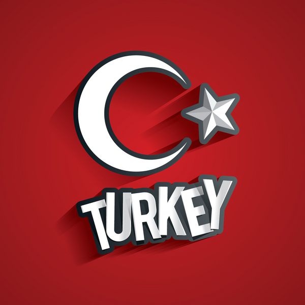 وکتور پس زمینه انتزاعی خلاقانه پرچم ترکیه