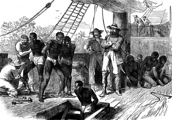 برده داری در آفریقا معاهده تصویر حکاکی شده قدیمی journal des voyage travel journal 1880-81