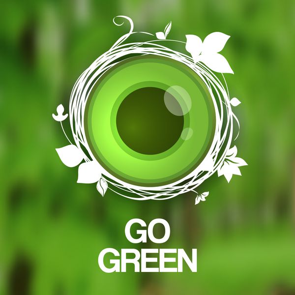 چشم سبز اکو مفهوم فناوری سازگار با محیط زیست پس زمینه وکتور چشم انتزاعی طبیعت تصویر سبز خلاقانه