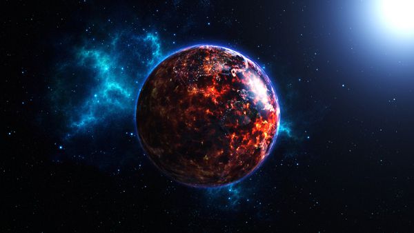 زمین سوزان پس از یک فاجعه جهانی آخرالزمان عناصر این تصویر سه بعدی ارائه شده توسط ناسا