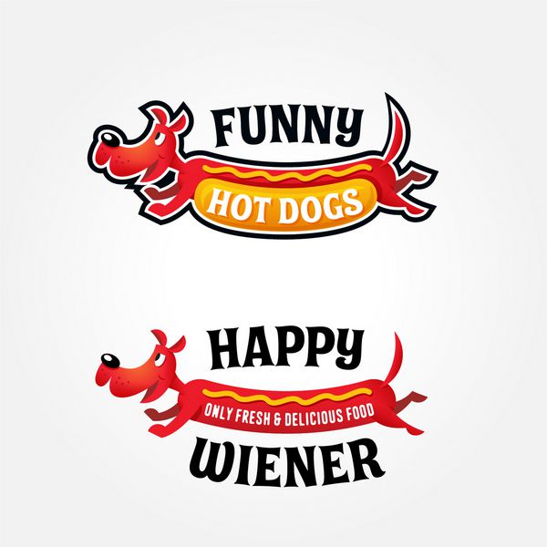الگوی لوگوی رنگارنگ اصلی خنده دار برای تجارت سگ وکتور سگ قرمز شاد