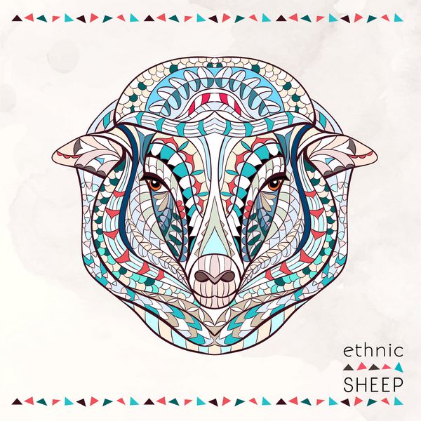 گوسفند قومی نماد توتم هندی آفریقایی سال نو 2015