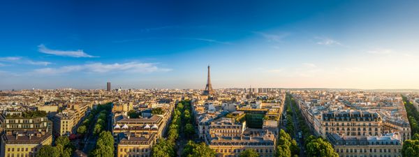 برج ایفل و نمای پانوراما از پاریس فرانسه hdr