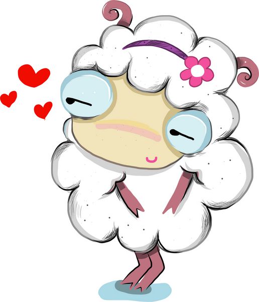 خانم گوسفند عاشق کارتون زیبا روز مبارک