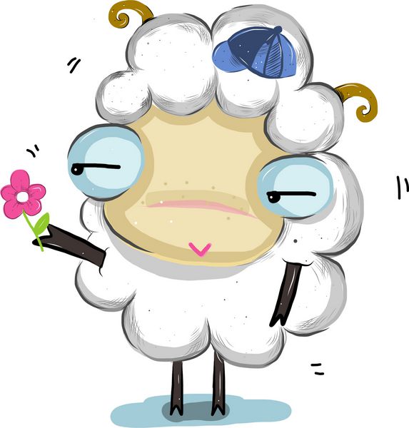 وکتورهای گوسفند در کارتون زیبا