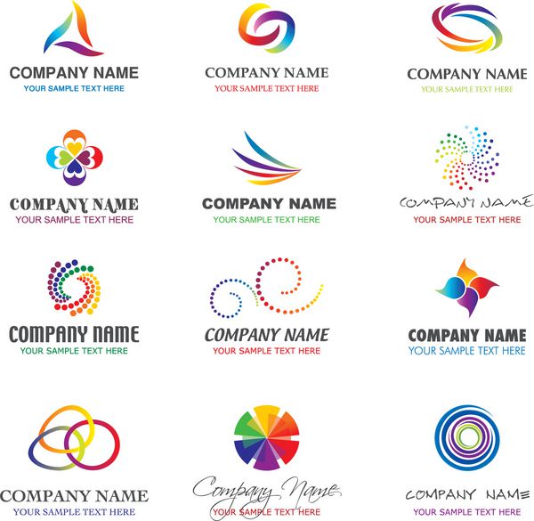 مجموعه ای از عناصر طراحی هویت برند نمادهای برداری نمادها و الگوهایی مانند لوگو