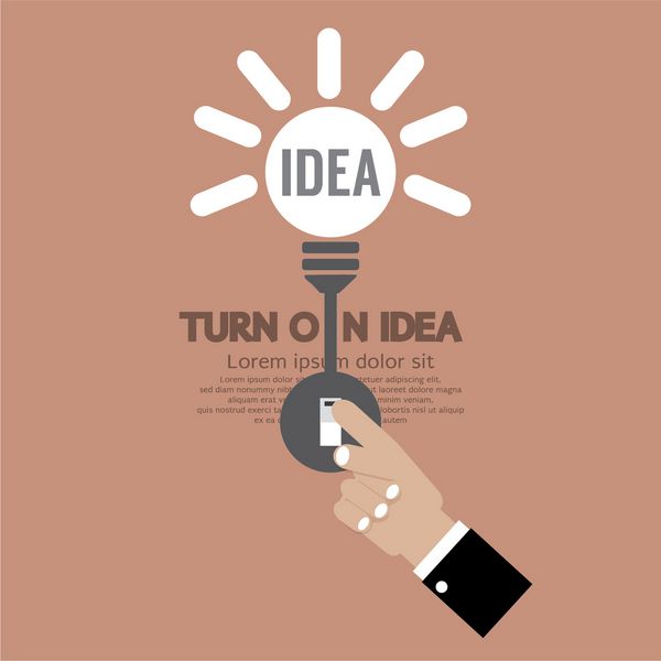 لامپ انتزاعی روشن کردن ایده ایده خلاقیت وکتور