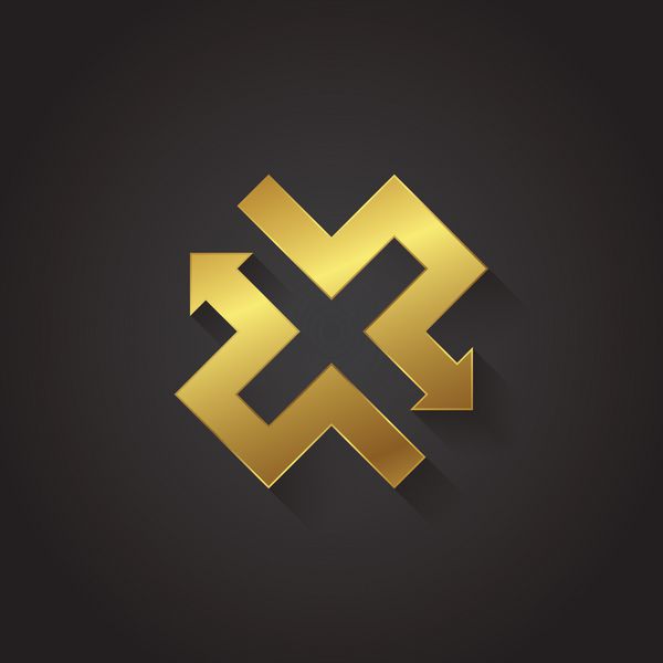 وکتور گرافیک طلا فلش حروف الفبا نماد حرف x