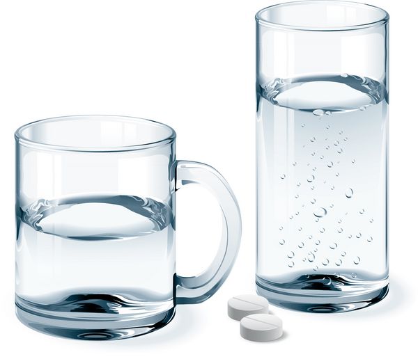 لیوان و لیوان آب جدا شده روی سفید یک رنگ جهانی برای شیشه و سه رنگ برای مایع گرادیان های مورد استفاده بدون مش cmyk سازماندهی شده توسط لایه ها تغییر آسان ارتفاع شیشه