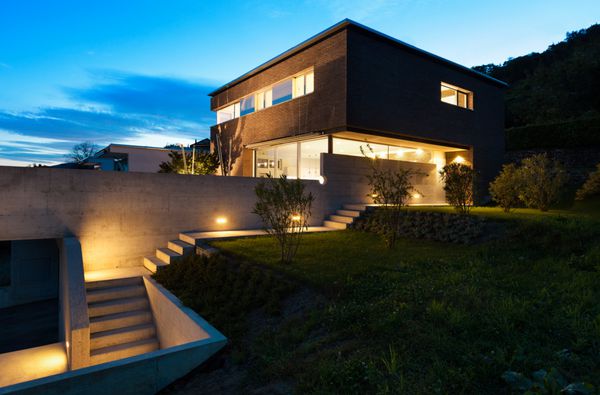 معماری طراحی مدرن خانه زیبا صحنه شب