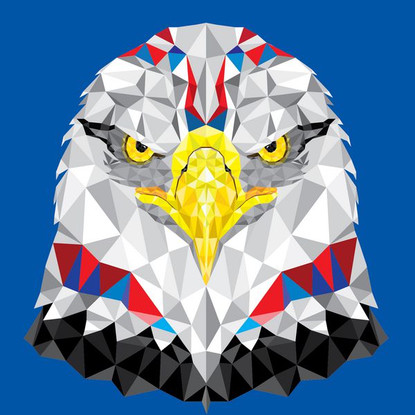 عقاب آمریکایی با وکتور الگوی هندسی