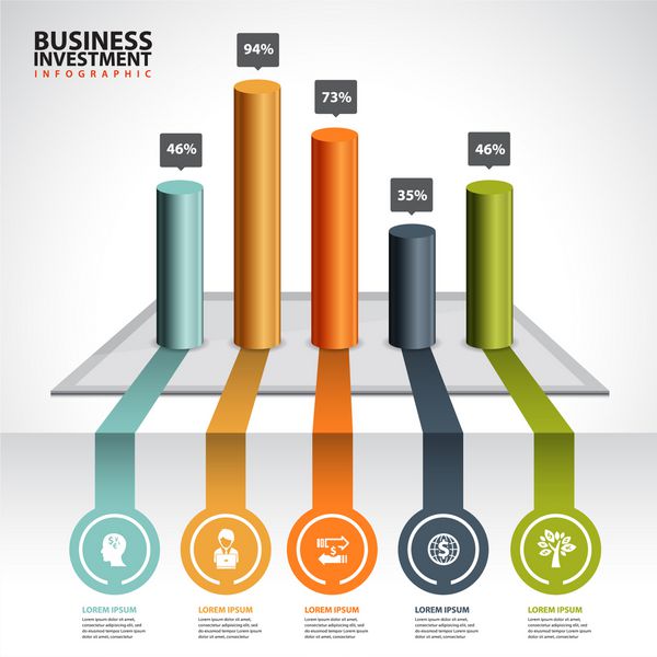 اینفوگرافیک نمودار و نمودار کسب و کار