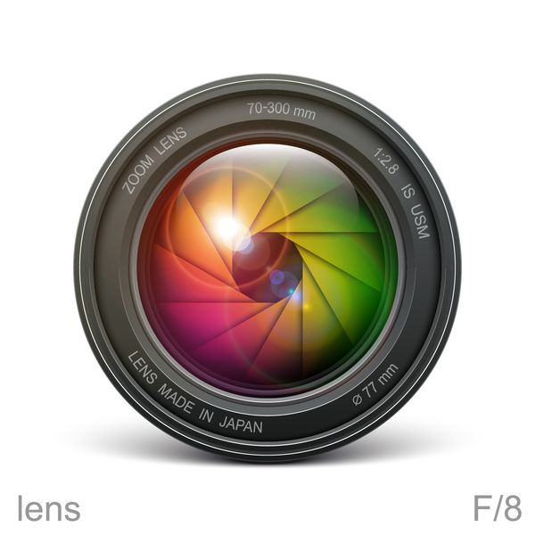 وکتور لنز دوربین طراحی فناوری تصویرسازی پس زمینه شی شیشه ای عکسبرداری
