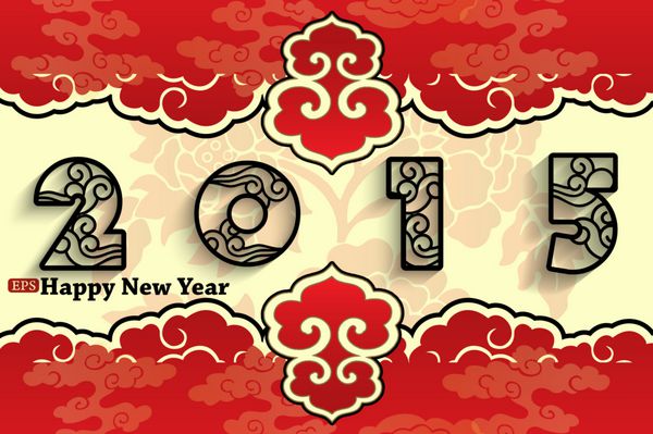 طراحی کارت تبریک سال نو به سبک چینی 2015