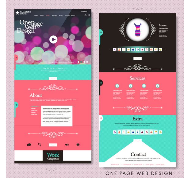 قالب طراحی یک صفحه وب سایت به سبک مد دوست داشتنی