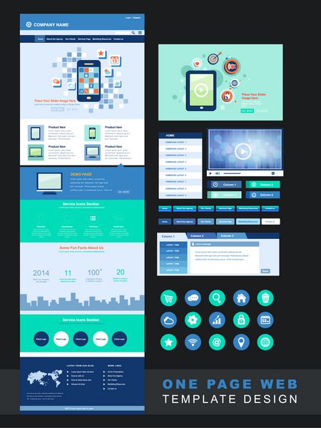 قالب طراحی وب سایت تک صفحه ای با تکنولوژی مدرن