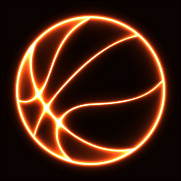 توپ بسکتبال درخشان رنگ توپ را می توان به راحتی با تغییر رنگ پس زمینه تغییر داد