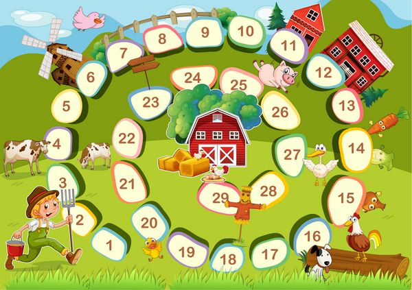 بازی رومیزی با موضوع مزرعه با اعداد