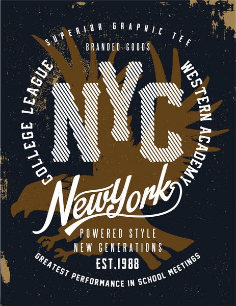 گرافیک قدیمی نیویورک برای تی شرت