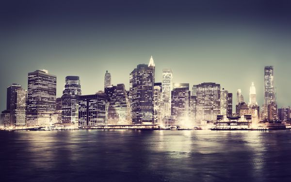 مفهوم شب پانورامای شهر نیویورک