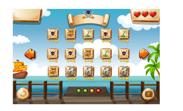 عناصر و نمادهای بازی با موضوع دزدان دریایی