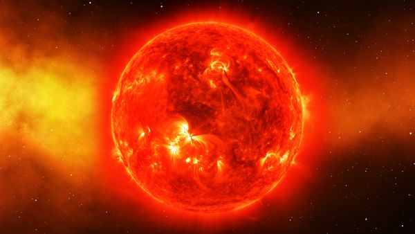 خورشید در جهان یا sp خورشید و کهکشان در یک ابر سحابی عناصر این تصویر سه بعدی ارائه شده توسط ناسا