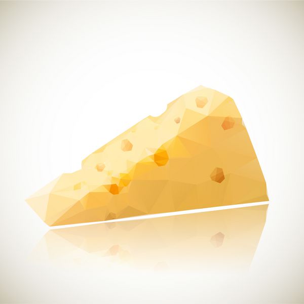 پنیر روی سفید با طرح چند ضلعی