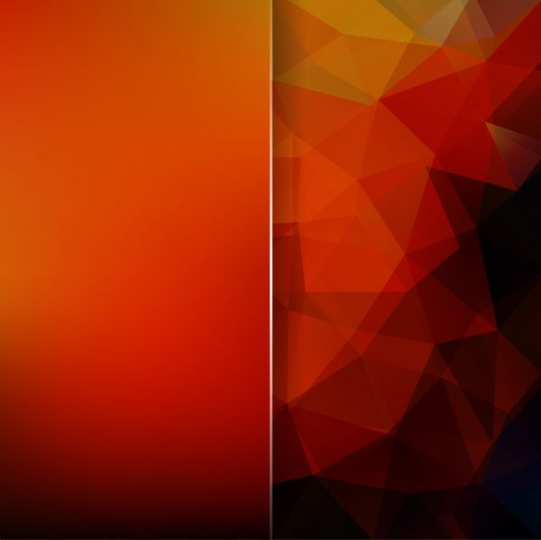 پس زمینه انتزاعی نارنجی تیره متشکل از مثلث و شیشه مات